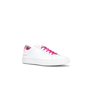 Common Projects Retro Leather Low Top Sneakers White/Pink Women's Size 35 / 5
